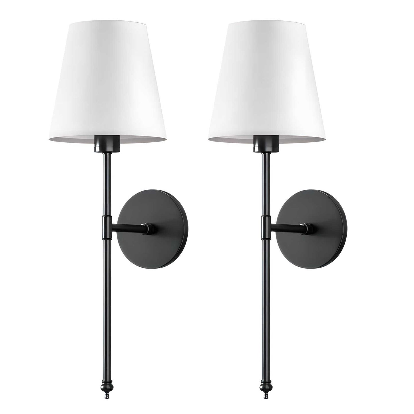 Set of 2 Wireless Wall Sconces with Bulbs Included