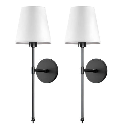 Set of 2 Wireless Wall Sconces with Bulbs Included