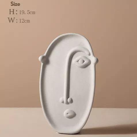 Abstract Face Ceramic Vase
