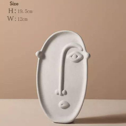 Abstract Face Ceramic Vase