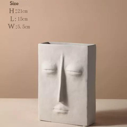 Abstract Face Ceramic Vase