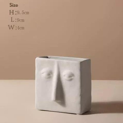 Abstract Face Ceramic Vase