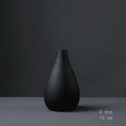Black as Night Textured Ceramic Vases